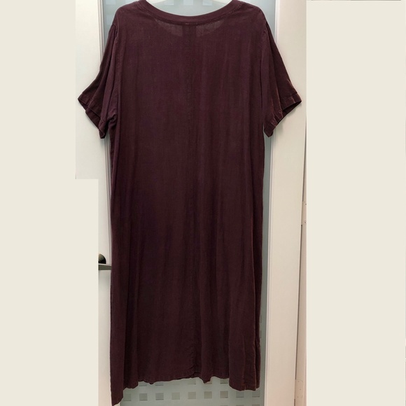 🎉2xHP🎉 BLUE CACTUS Linen Maxi Dress Beach Pool Cover Up Maroon Vintage Plus 3X - Picture 6 of 11